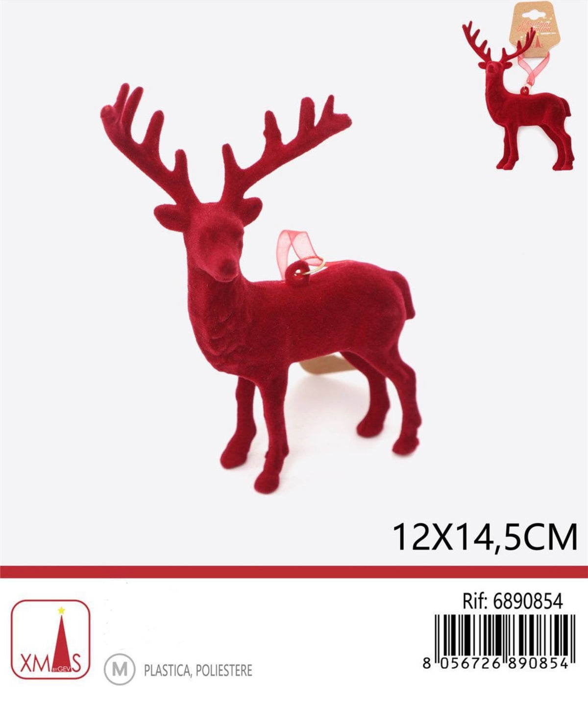 NATALE pendente renna 12x14,5cm