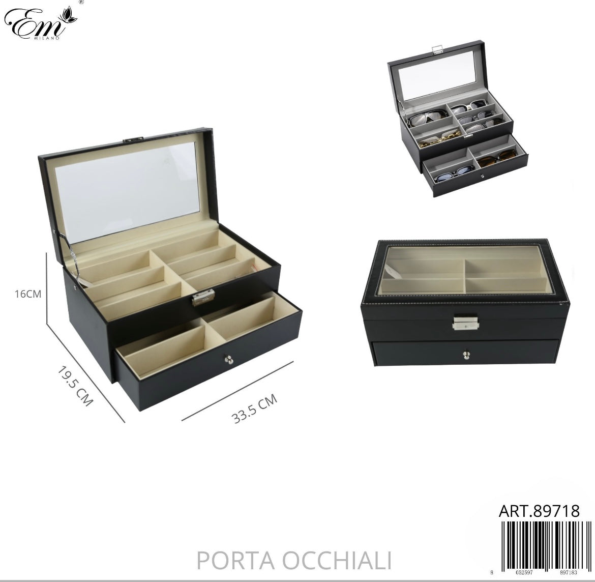 Em PORTA OCCHIALI 33.5X19.5X16.5CM art.89718