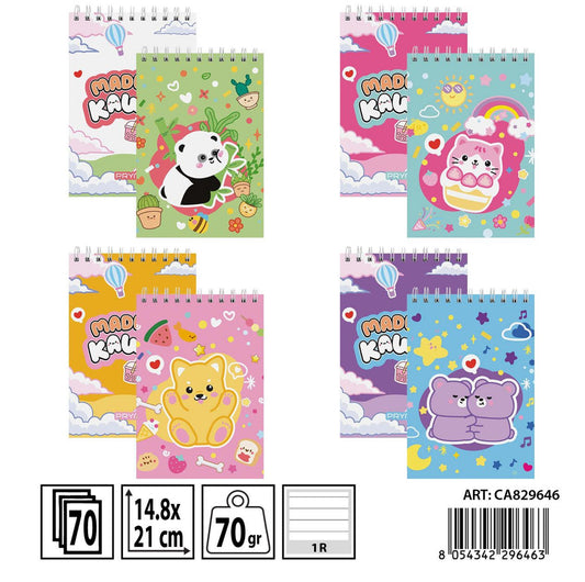 PRYMA L/KAWAII QUADERNO ANELLI 70FF 70G 1R 14.8X21