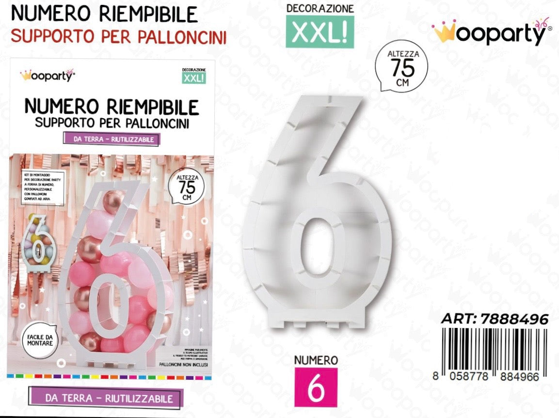 NUMERO riempibile  6 75cm