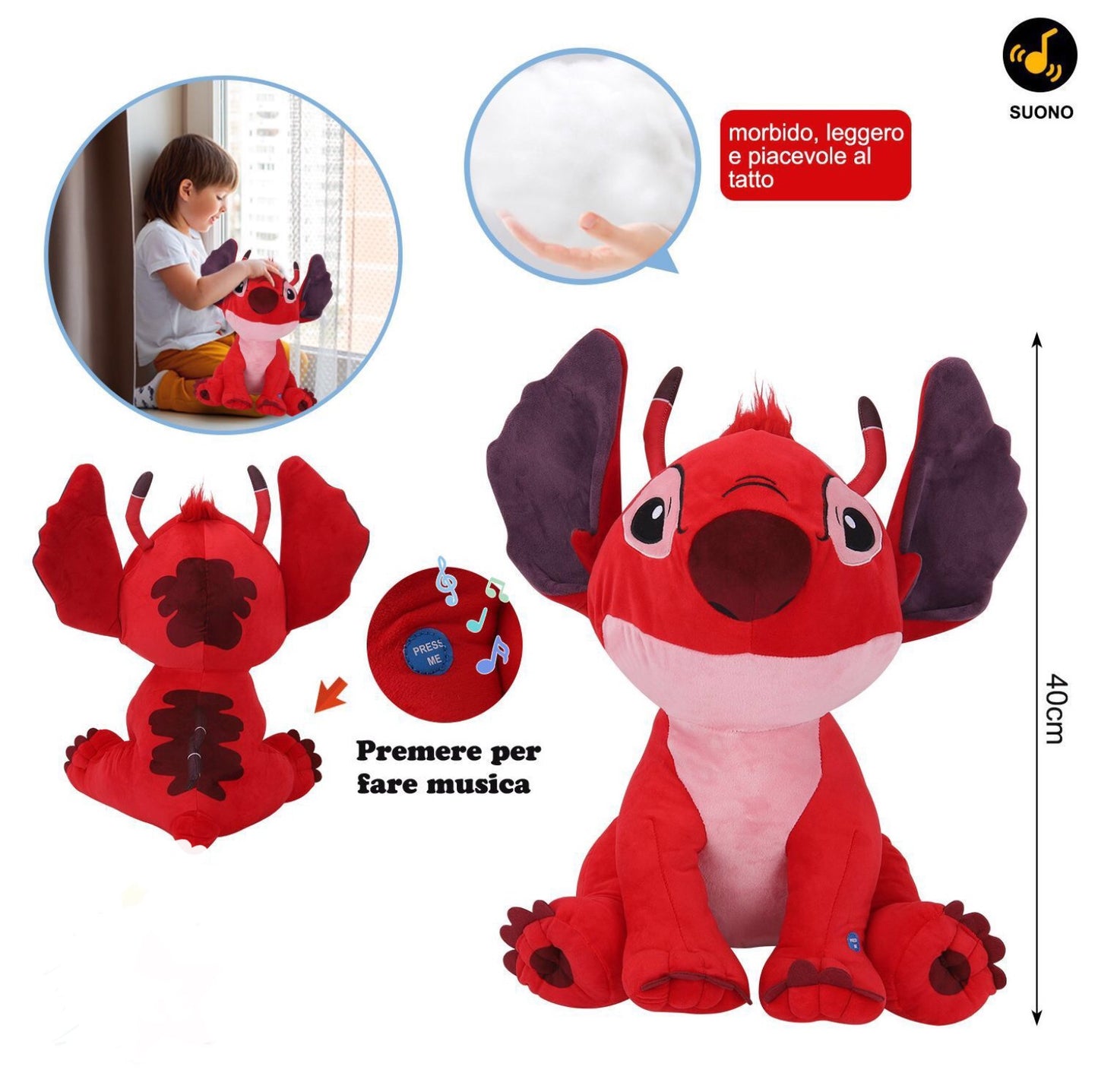PELUCHE LILO e STICH leroy da 40cm
