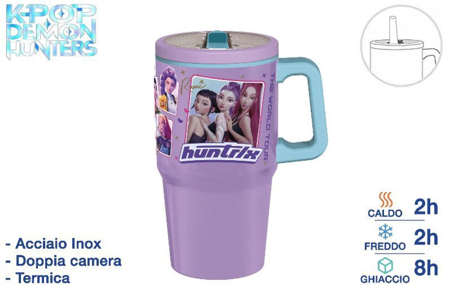 KPOP tazza termica con cannuccia 640ml