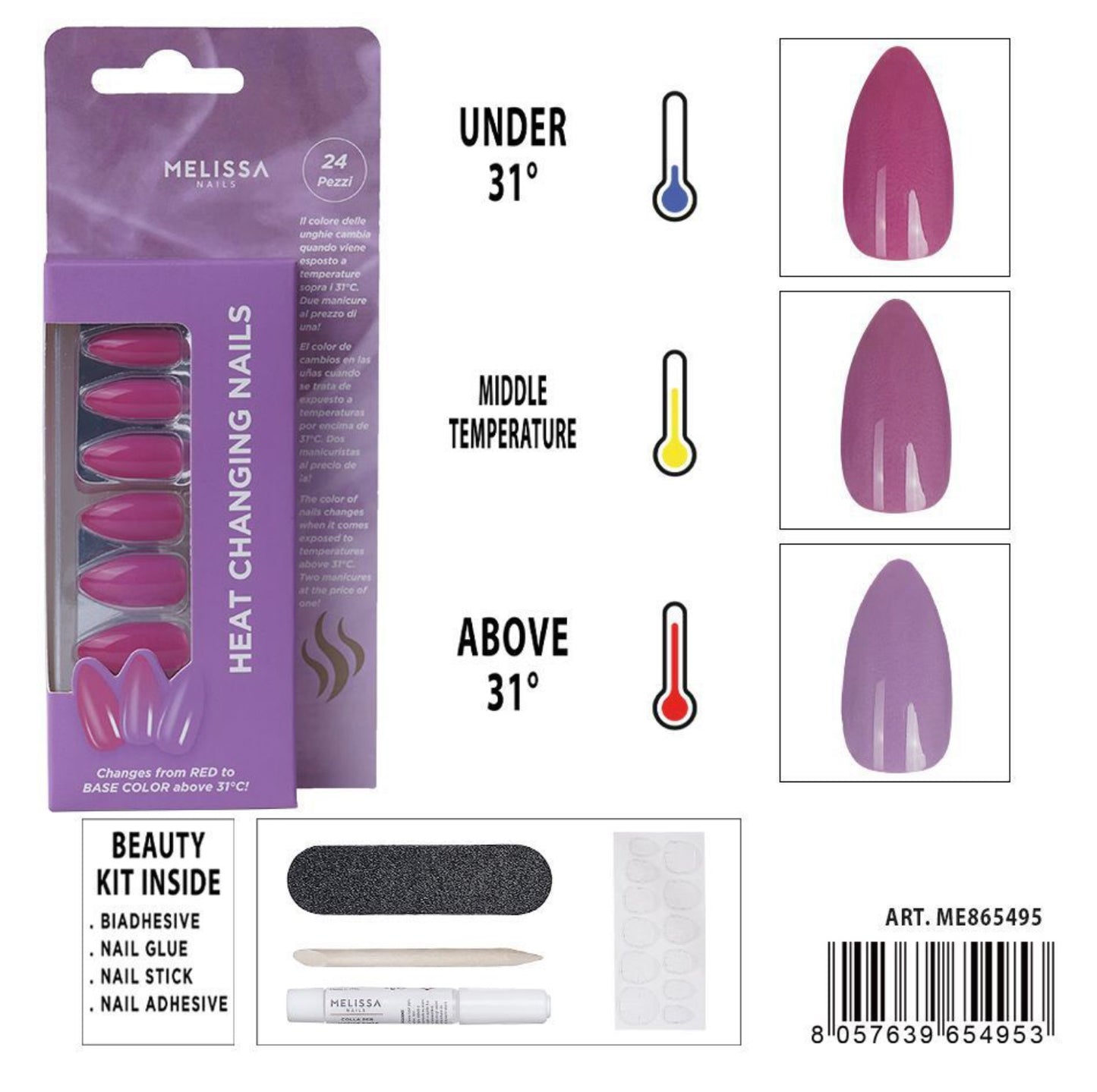 MELLISA unghe finte termiche 24pezzi