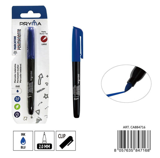 PRYMA marcatore permanente punta L 2mm blu