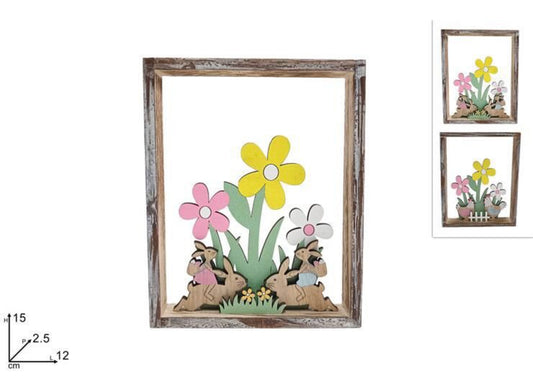 PASQUA decorazione legno rettangolare