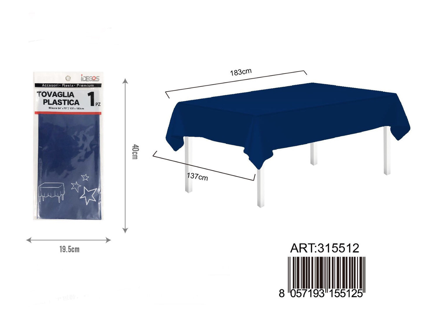 TOVAGLIA plastica 137x183cm