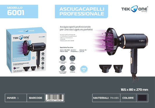 TEK ONE asciugacapelli professionale mod.6001