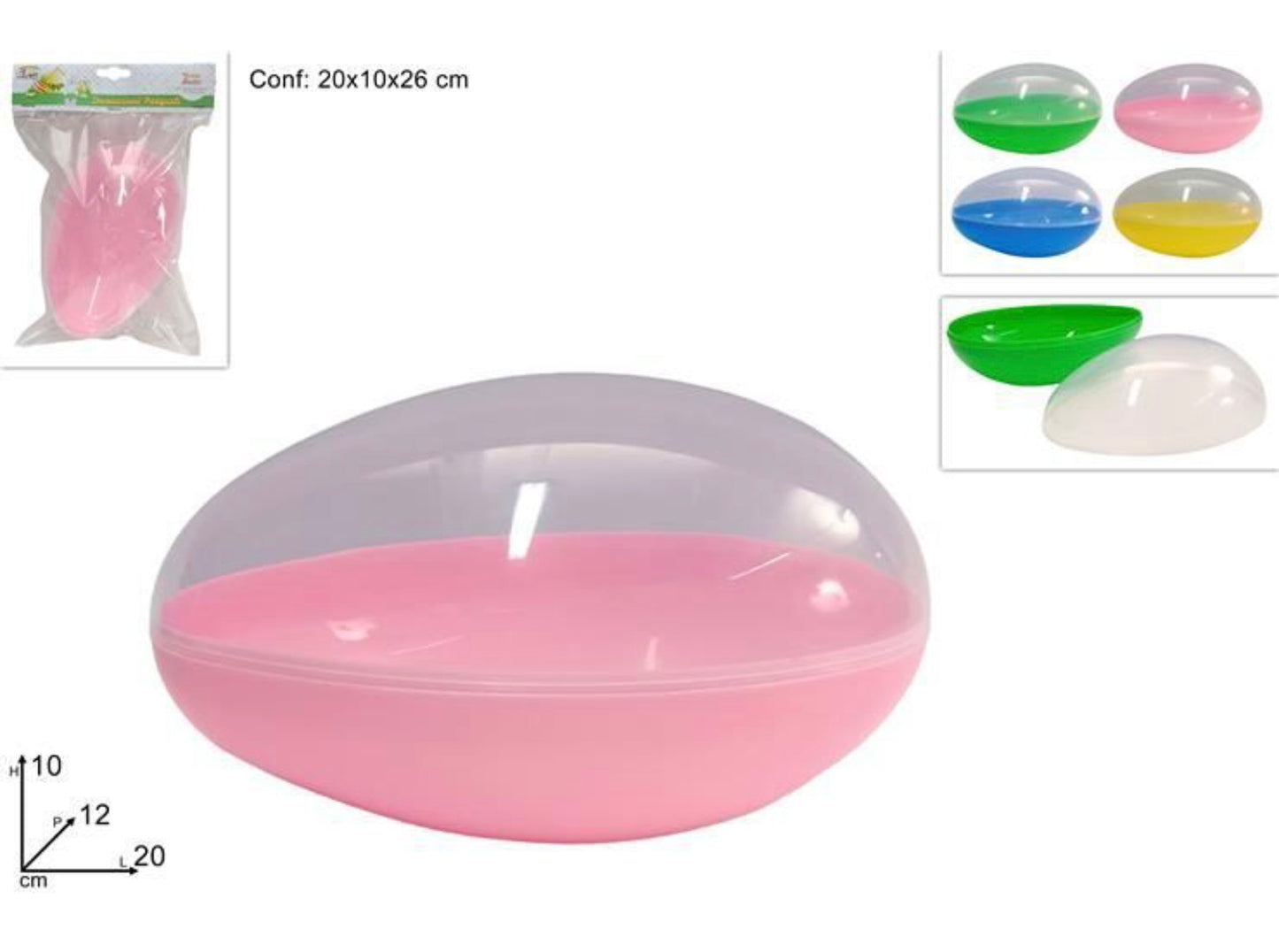 PASQUA scatola uovo plastica 20cm
