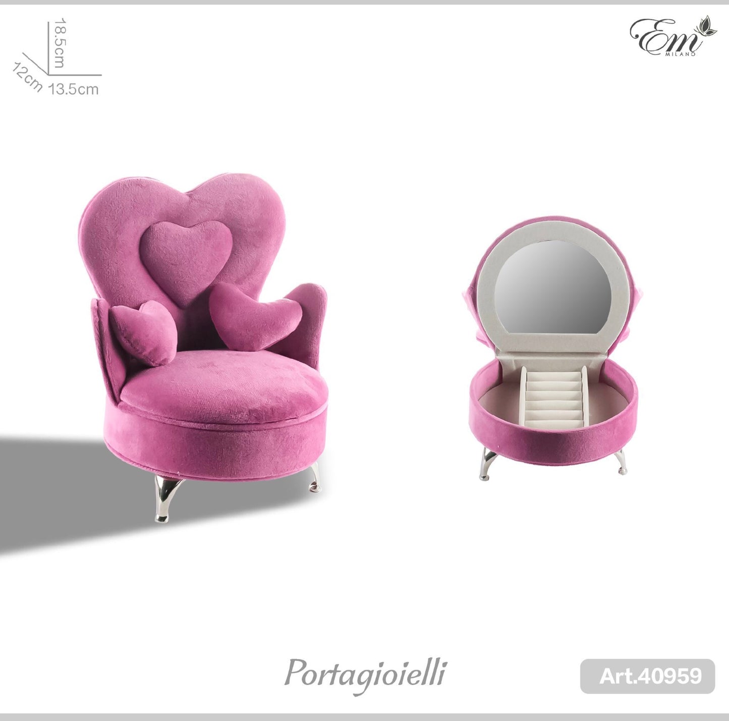 Portagioielli mini divano fucsia art.40959