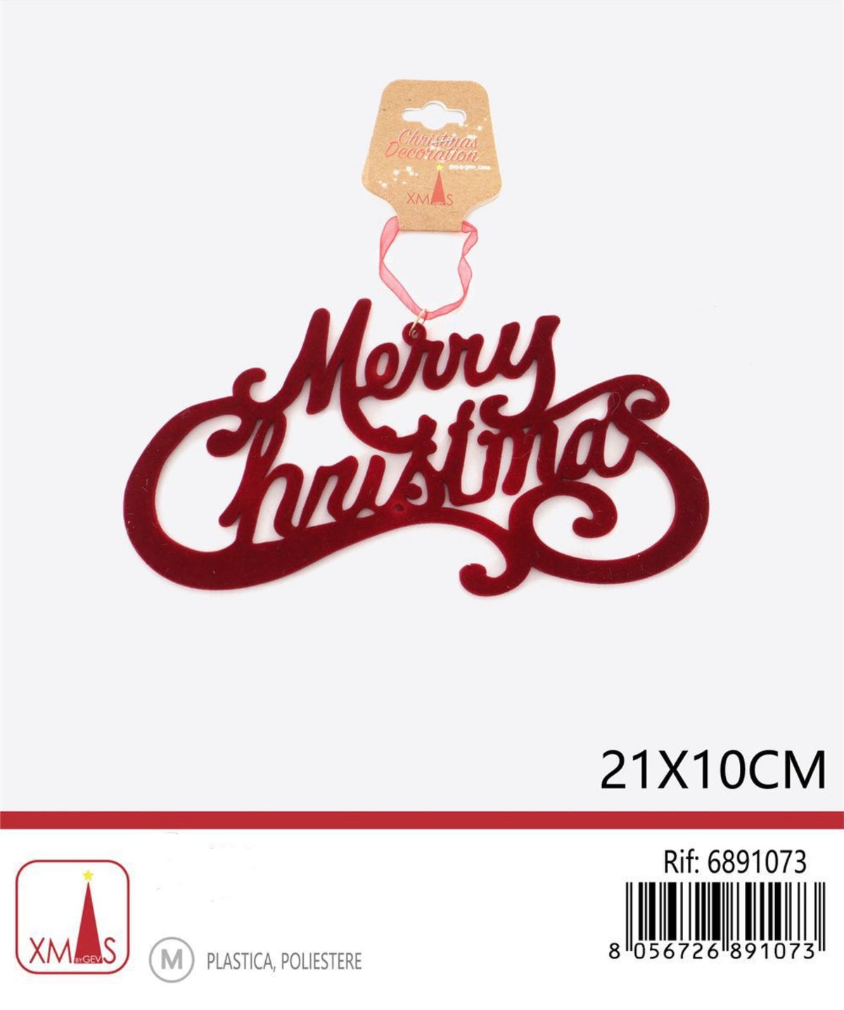 NATALE pendente scritta 21x10cm