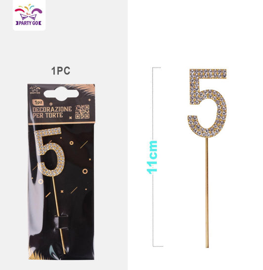 Decorazioni torta oro numero 5