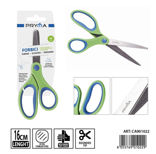 PRYMA FORBICI BICOLOR SOFT TOUCH TONDA 16CM