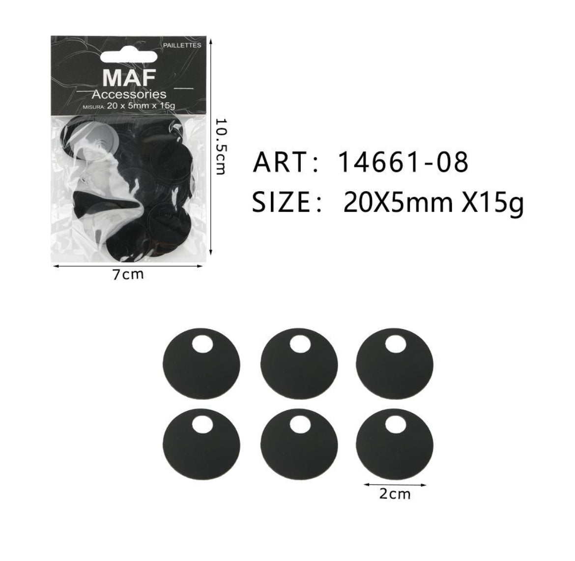 PAIETTE 20x5mm 15g ART.14661