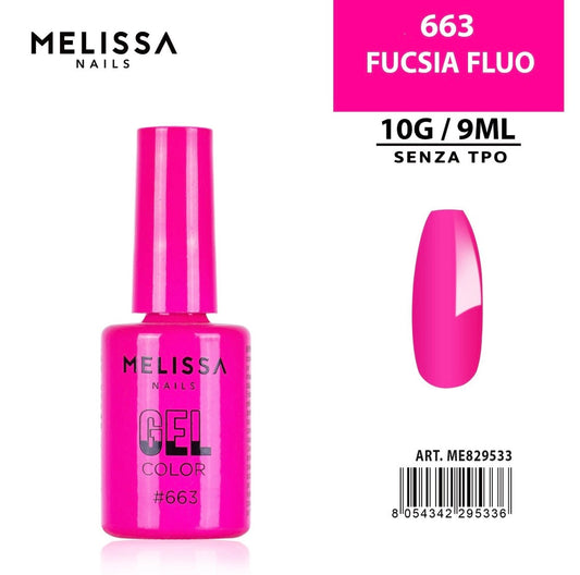 MELISSA  SMALTO GEL UNGHIE 9ML N.663 FUCSIA FLUO