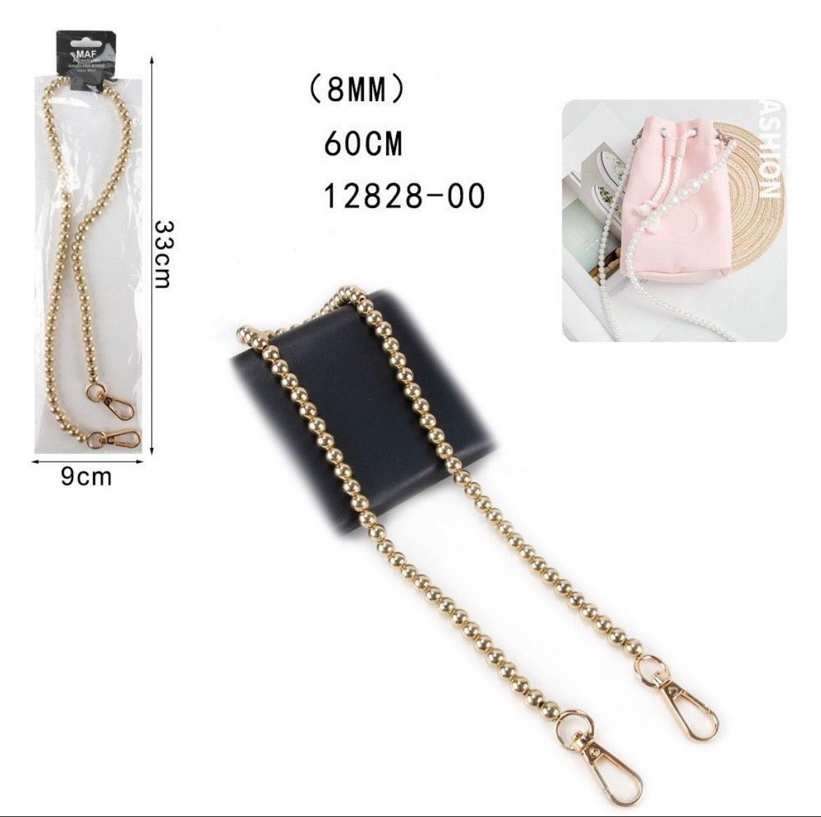 MANICI per borse 60cm  oro 12834-00