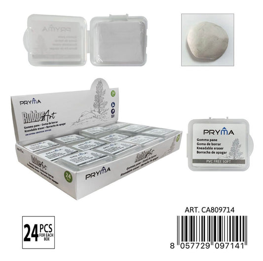 PRYMA gomma pane bianco  3.8x3.3x0.9cm custodia