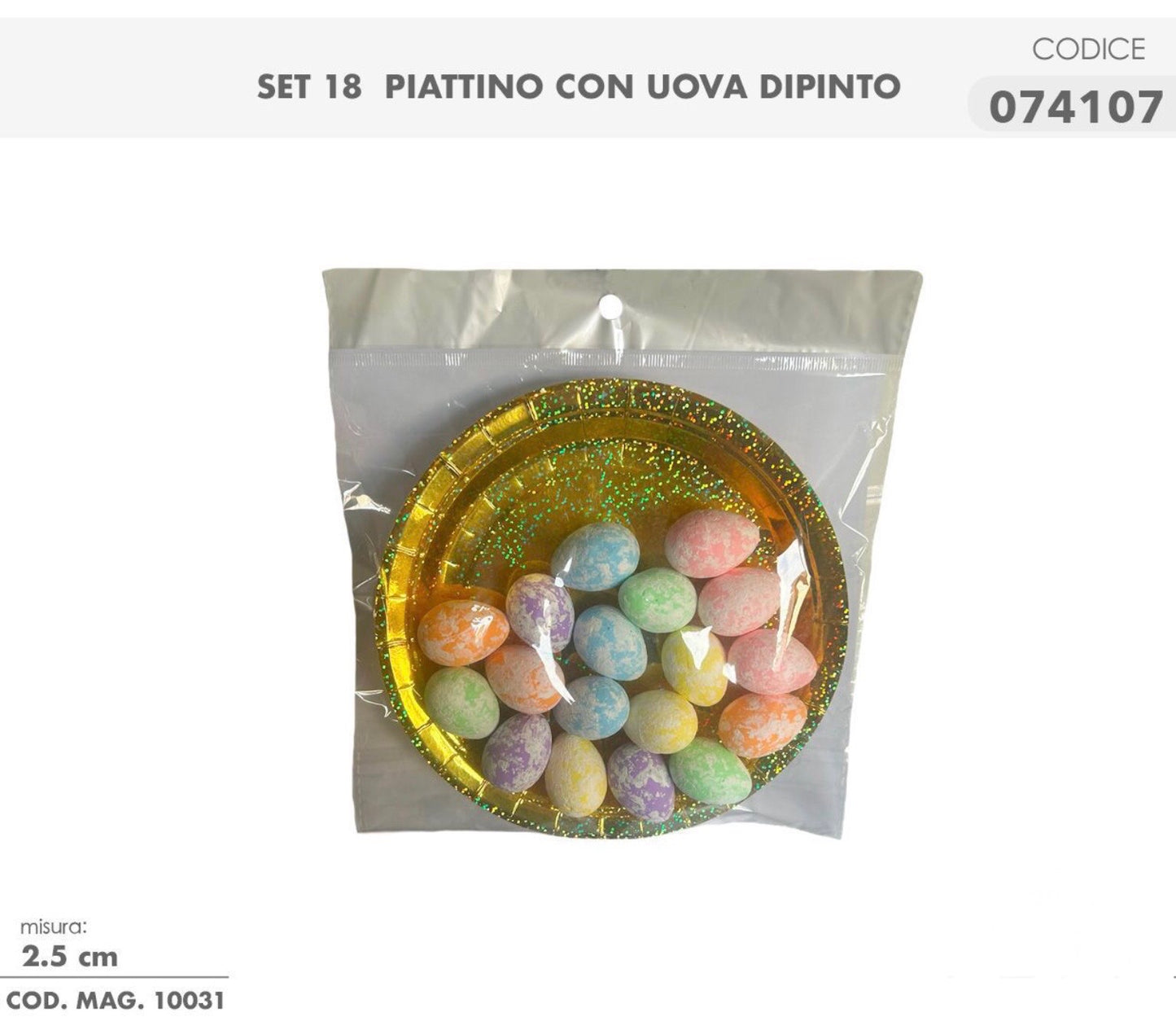 SET 18 piatti uova di polistirolo 2.5cm