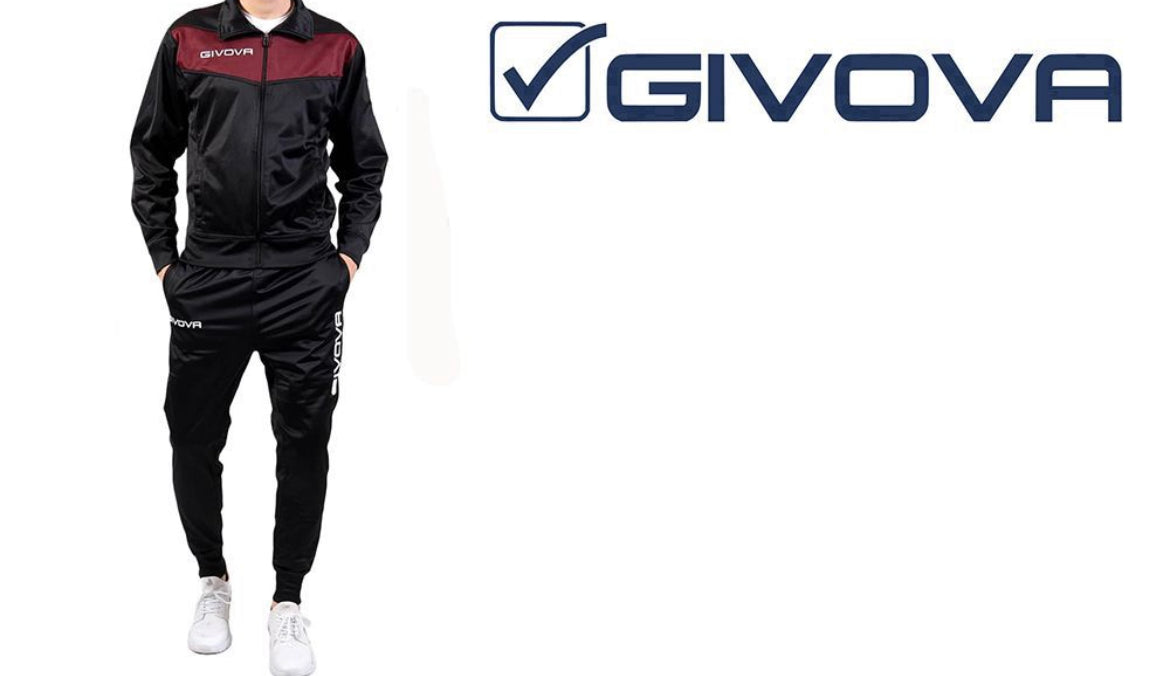 TUTA GIVOVA nero/granata