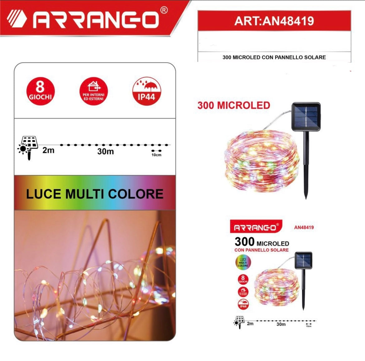 ARRANGO 300 microled con pannello solare