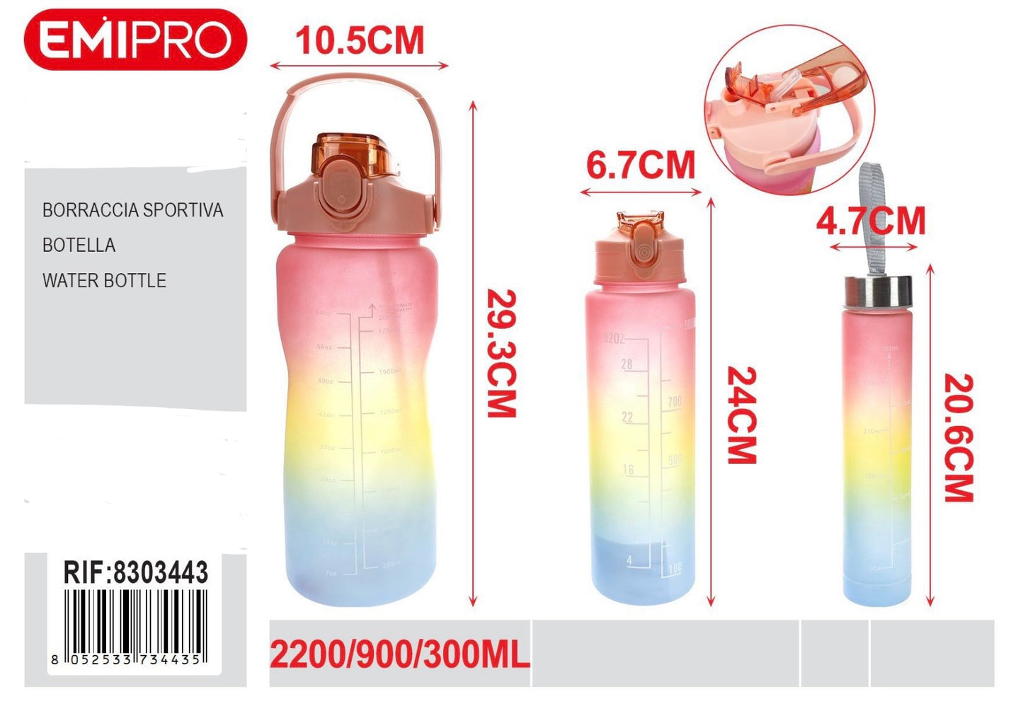 EMI BORRACCIA SPORTIVA 2200ML900ML300ML