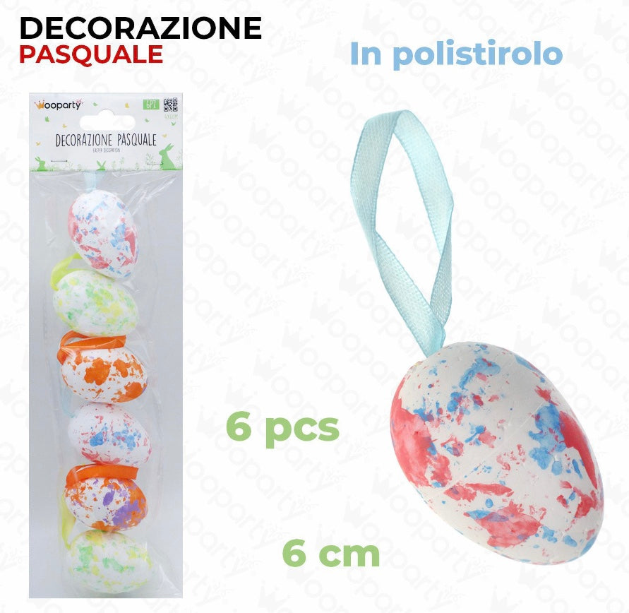 PASQUA decorazione pasquale uova 6pz 4x6cm