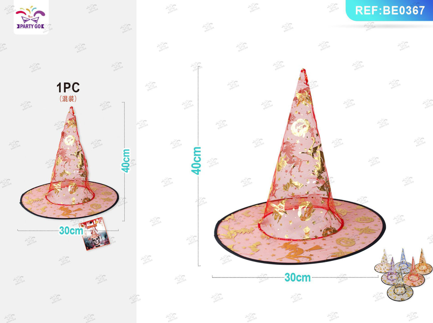 HALLOWEEN cappello da mago scheletro Halloween 38x34cm