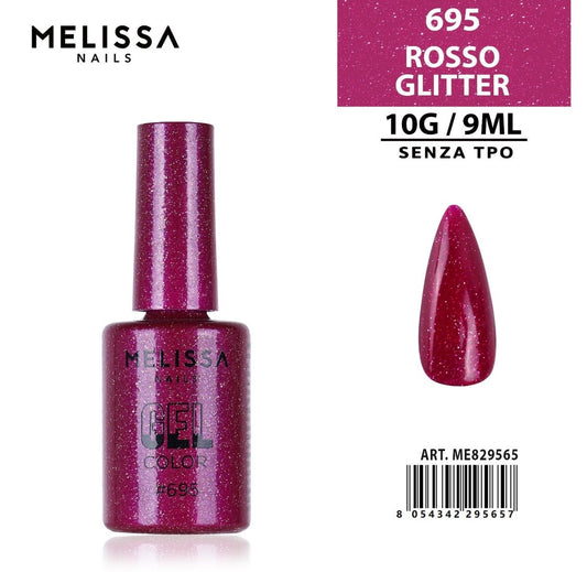 MELISSA SMALTO GEL UNGHIE 9ML N.695 FUCSIA GLITTER