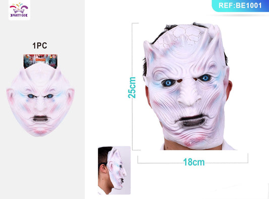 HALLOWEEN maschera bianca in pvc di re drago 25x18cm