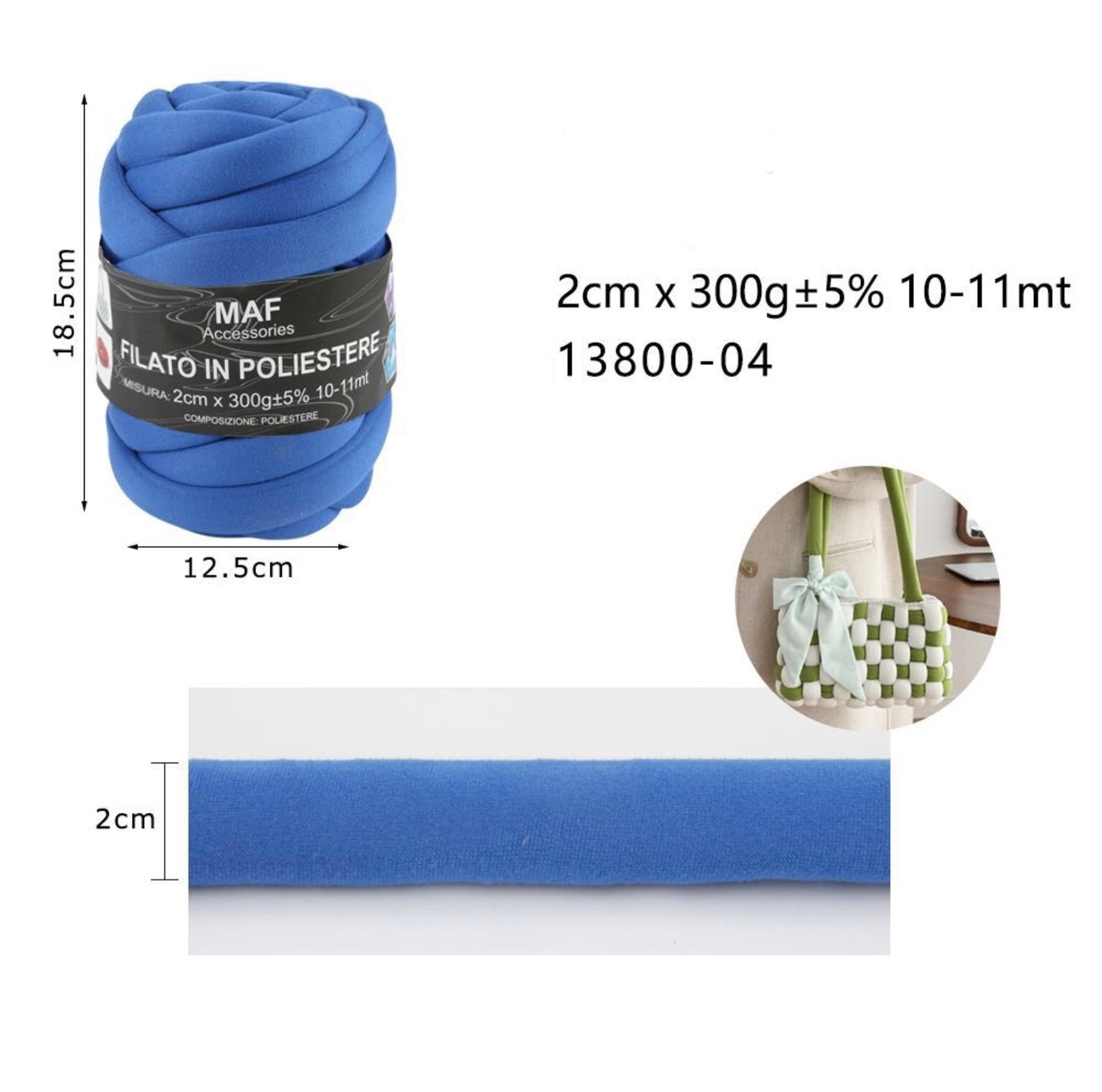 FILATO gigante in poliestere 2cm/300g 13800-04