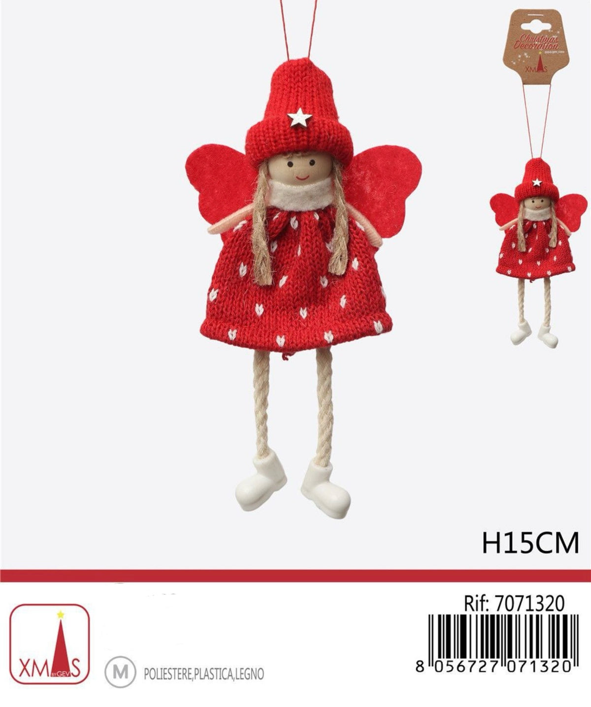 NATALE pendente angioletto stellina 15cm