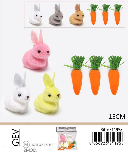 CONIGLIETTO e carota decorativo 15cm