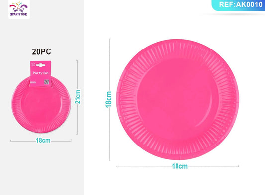 PIATTI di carta monocolore fucsia 18cm 20pz