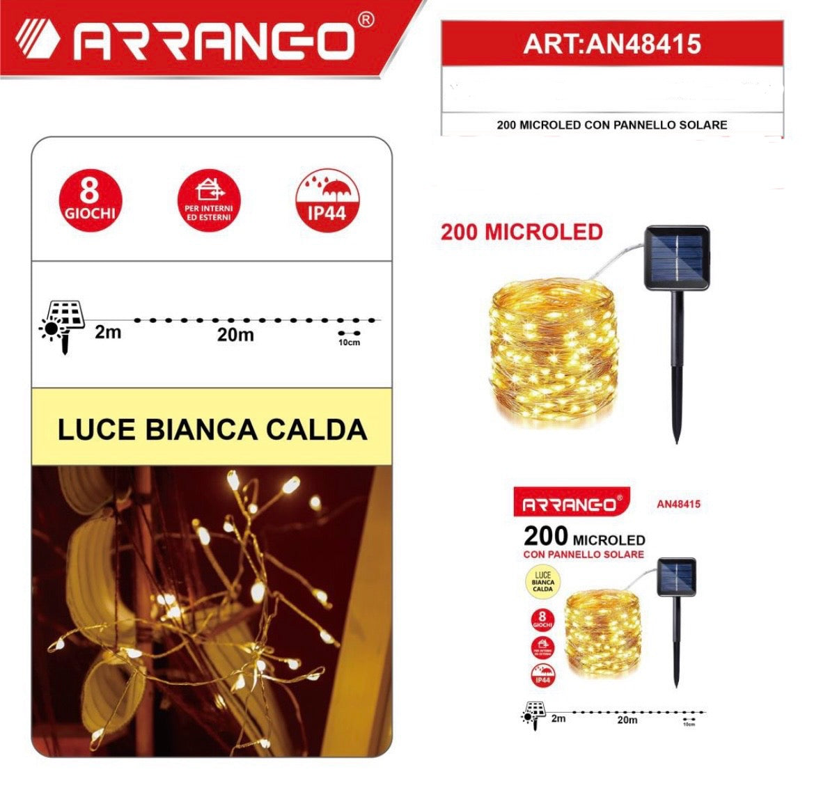 ARRANGO 200 microled con pannello solare
