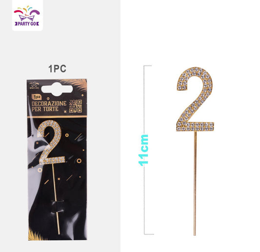 Decorazioni torta oro numero 2