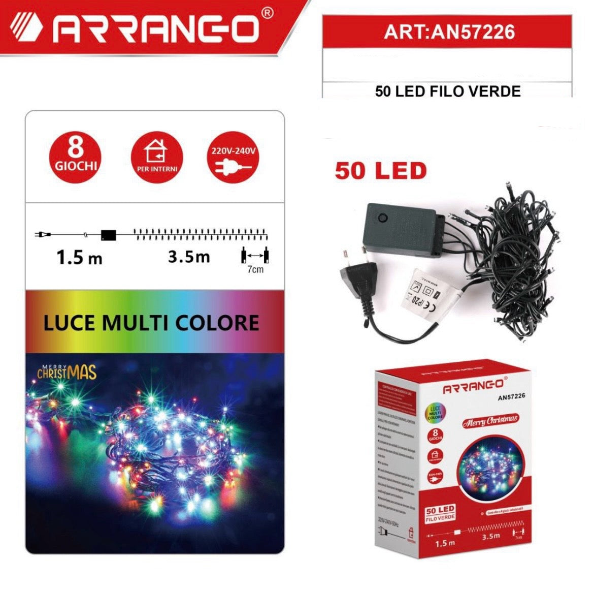 ARRANGO 50 LED filo verde