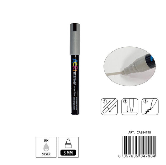 PRYMA marcatore acrilico 3mm N.133 argento
