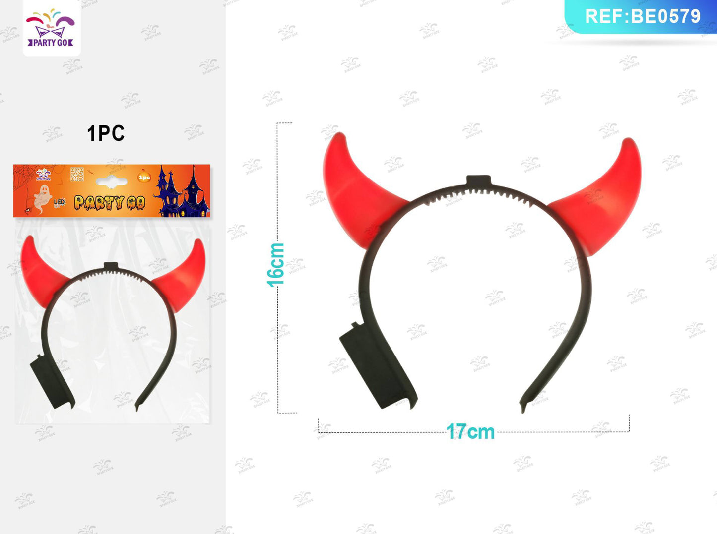 HALLOWEEN cerchietto in corni di mucca 16x17cm