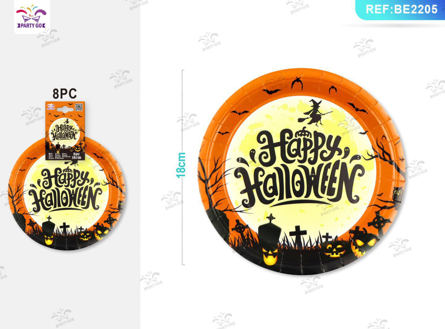 HALLOWEEN piatti di carta 18cm 8pz