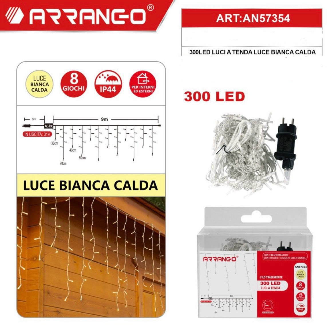 ARRANGO 300LED luci a tenda