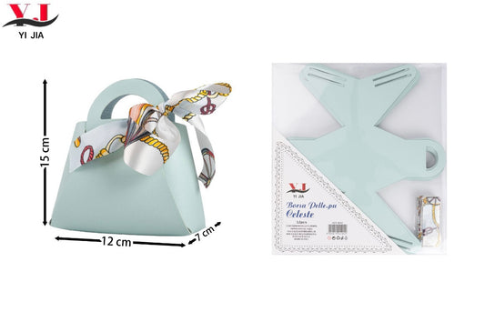 BOMBONIERE mini borsa pelle celeste