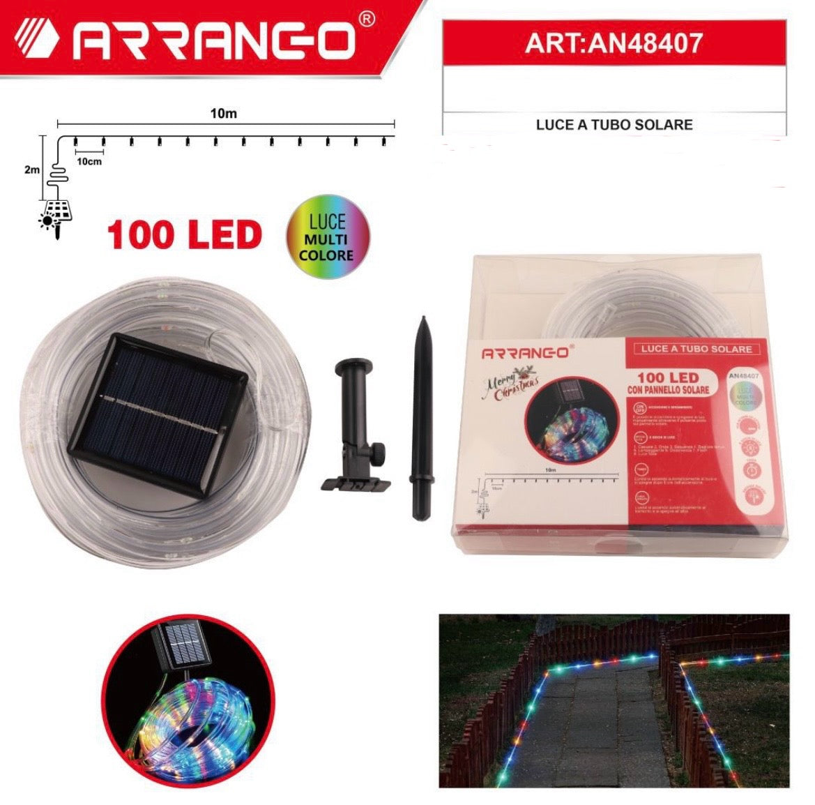 ARRANGO 100 LED Luce a tubo solare