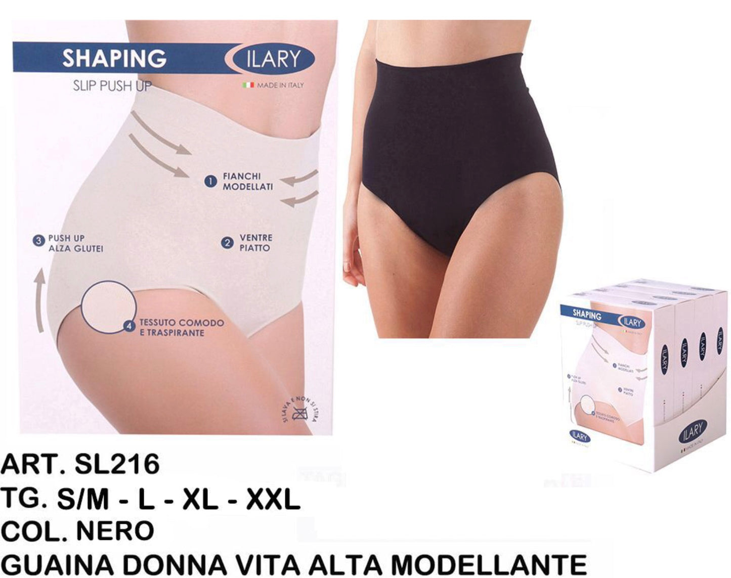 GUAINA donna vita alta modellante nero