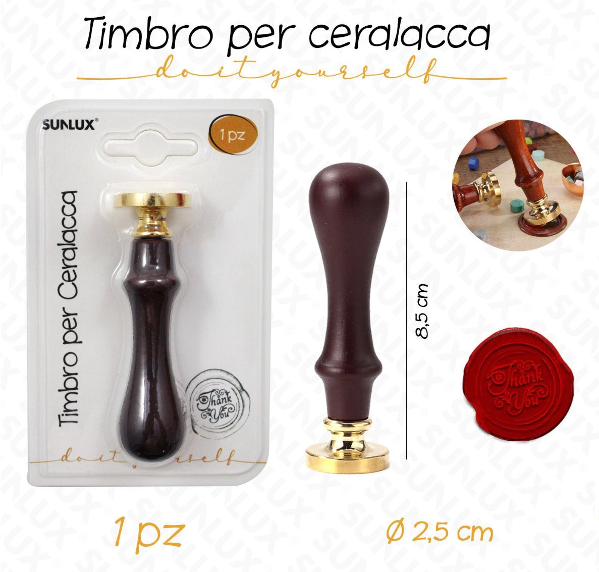 TIMBRO per ceralacca THANK YOU 2.5x8.5cm