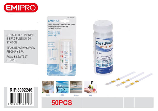 EMI STRISCE TEST PISCINE E SPA 3 FUNZIONI 50 STRISCE