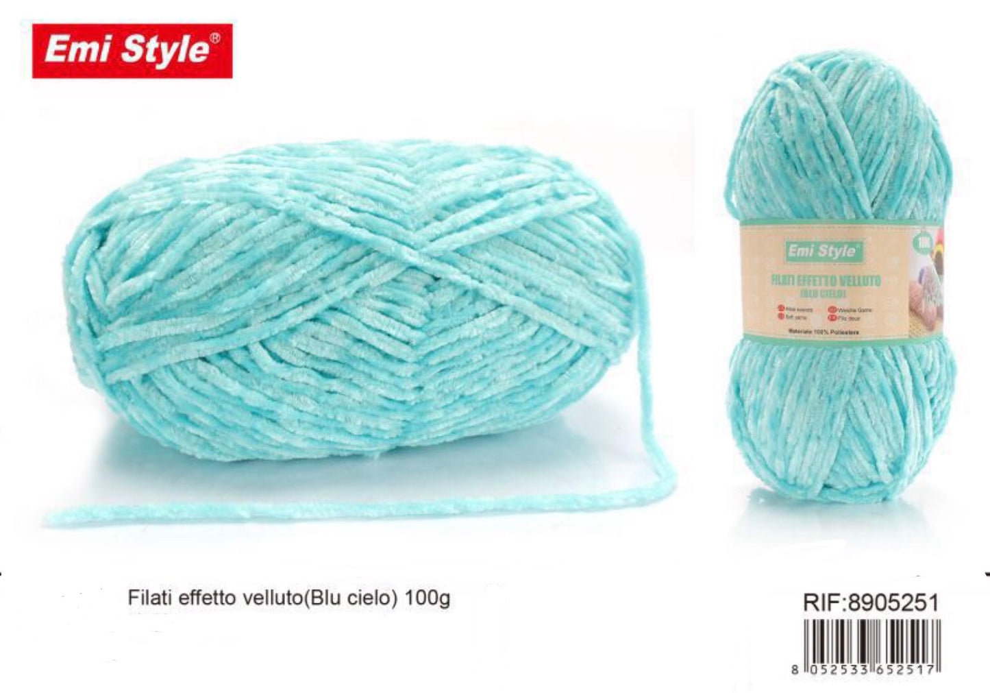 FILATI effetto velluto blu cielo 100g