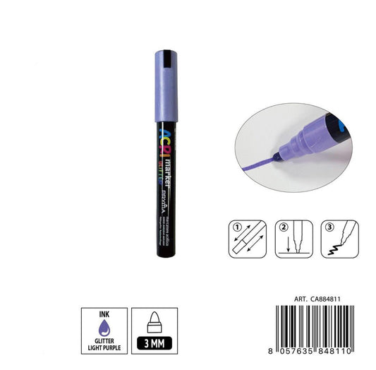 PRYMA marcatore acrilico 3mm N.145 Viola glitter