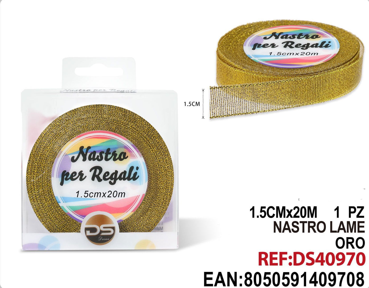 Nastro lame oro 1.5cmx20m