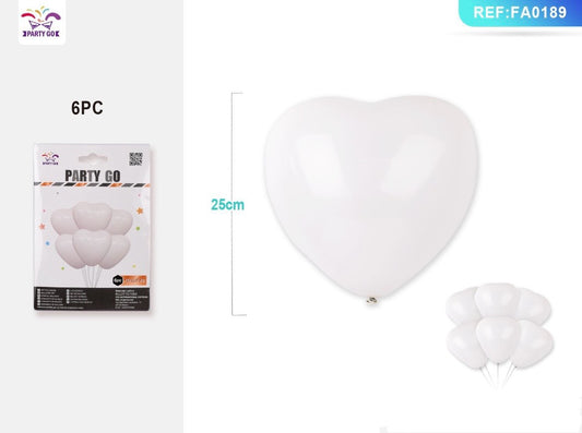 PALLONCINI CUORE 25CM 6PC