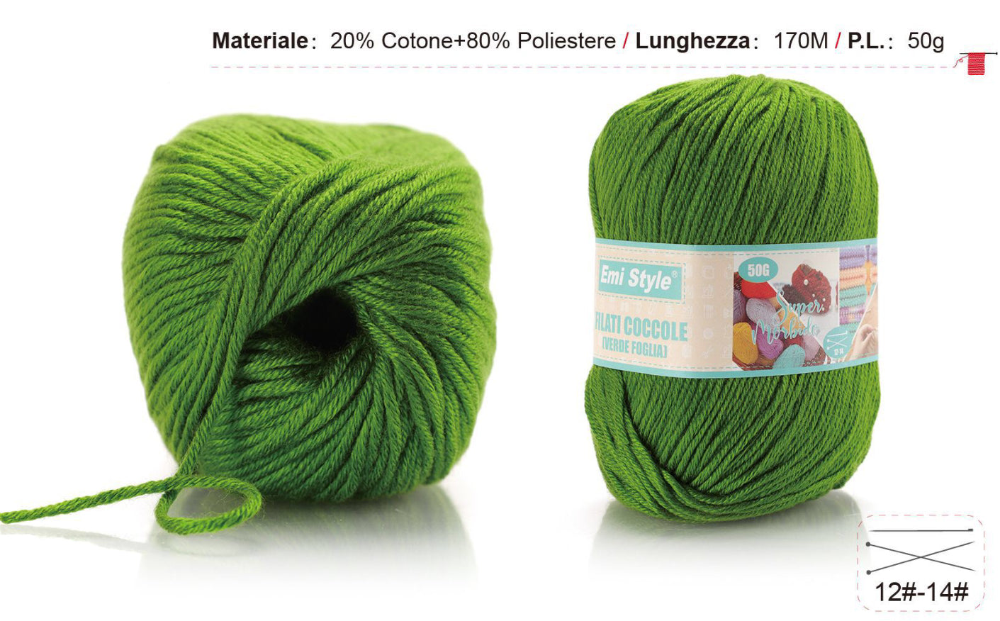 Filati coccole VERDE FOGLIA S19  50g
