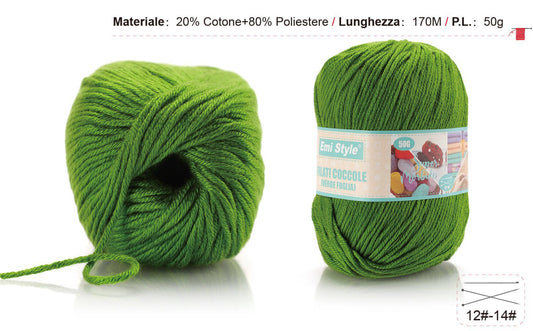 Filati coccole VERDE FOGLIA S19  50g